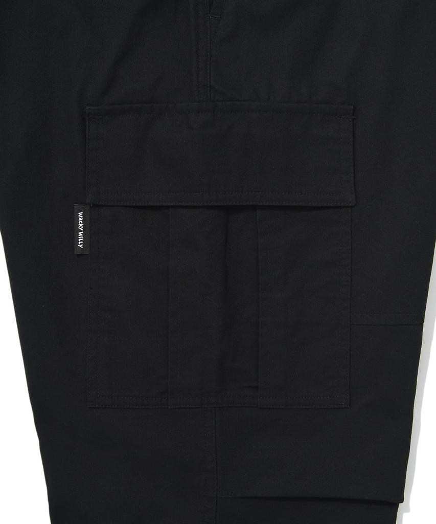 WACKY WILLY Parachute Cargo Pants Black