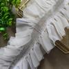 3yards 13cm Wide Wholesale Stretch White Mesh Pleats Lace Consume Cuffs Accessories