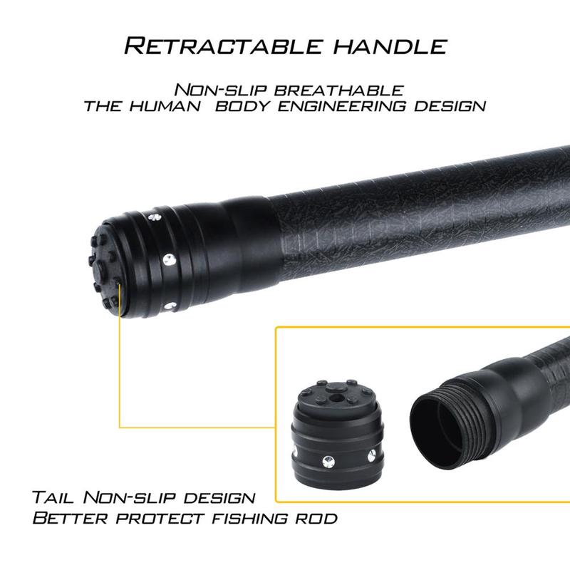 SOUGAYILANG Удочка из углеродного волокна, телескопическая удочка M Power, спиннинг, ручные рыболовные снасти, переносной светильник
