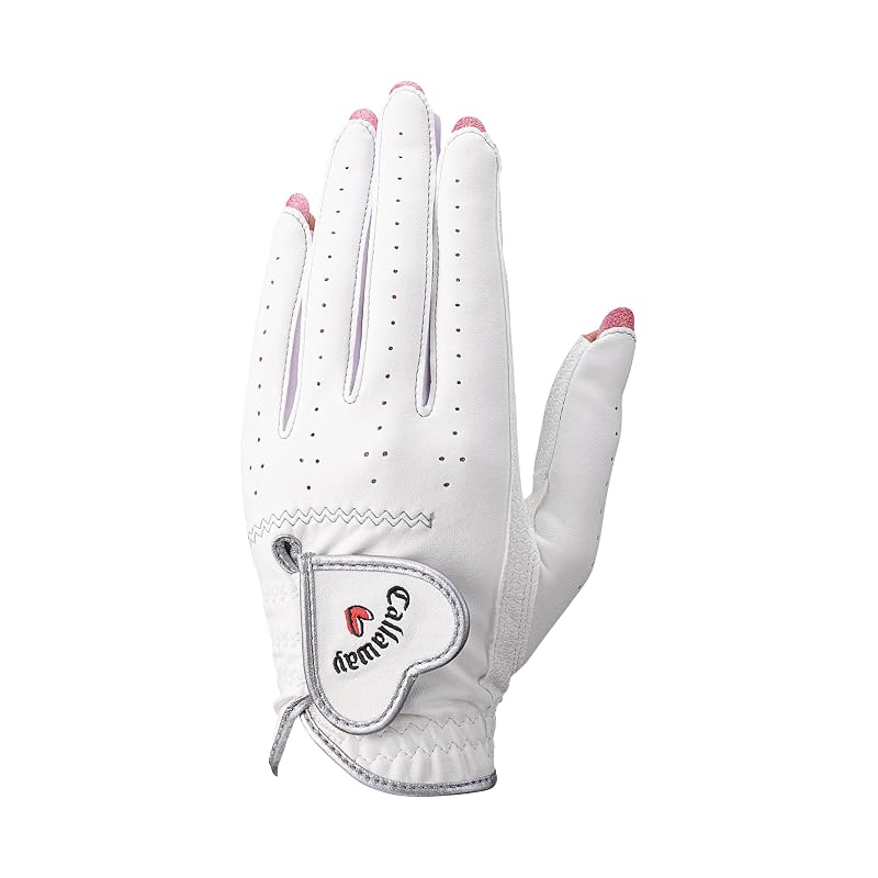 Женские белые перчатки Callaway Nail Dual, размер M (18 см-19 см, для обеих рук), Белый, Женский.