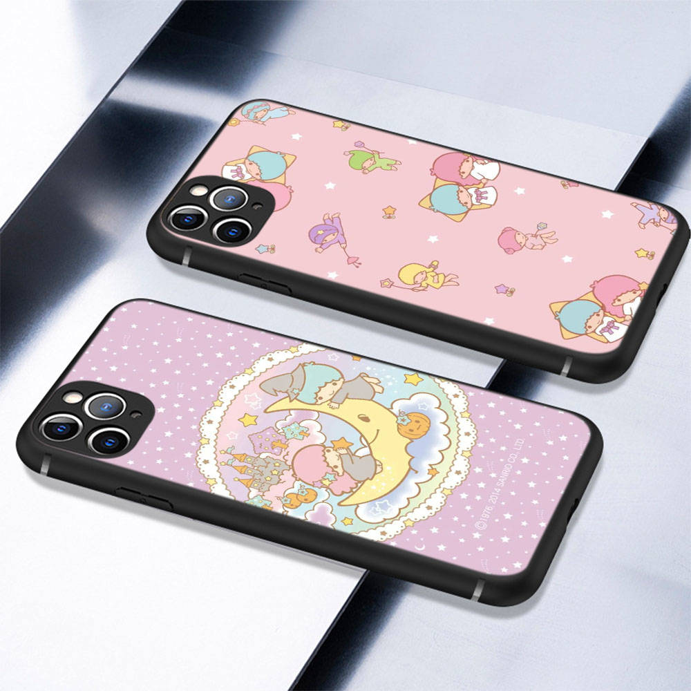 Чехол KT66 Cute Little Twins Star для Xiaomi Poco X6 X4 M5 M6 F5 F6 C65 C55 C50 C51 C40 Redmi Note 7 8 14C A3X 13C 12C 11 10A 9C Pro Black Sofe Cover