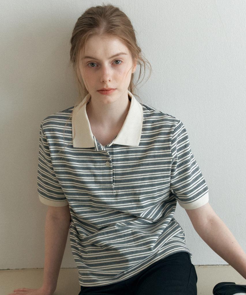 YUPPE Button Stripe T-Shirt_Ivory