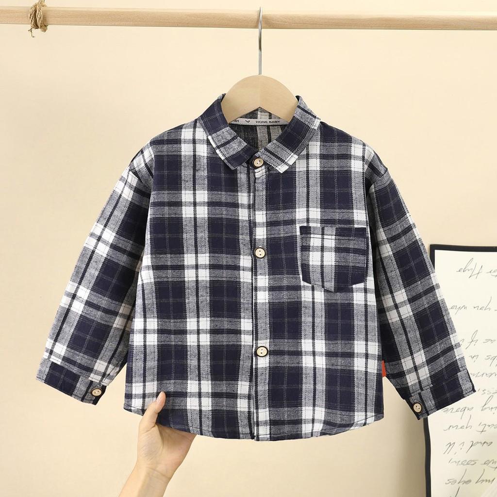 2025 Kids' Plaid Hooded Long-Sleeve Cardigan - Spring/Autumn Fashion