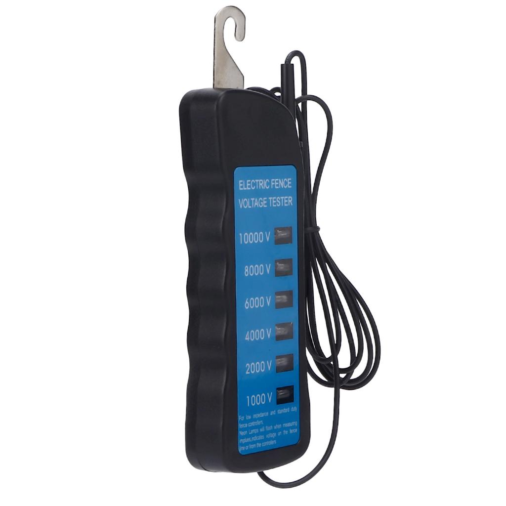 Electric Fence Tester Voltage Meter 10000V Waterproof Portable Tool with 6pcs Light for Farm