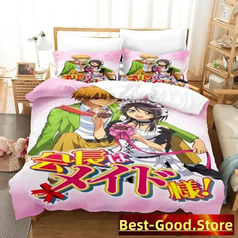 Кавайи Новый Kaichou Wa Maid-sama Комплект постельного белья Пододеяльник Простыня Постельное белье с принтом Наволочка Размер Full Queen King Подушка Одеяло Спальня