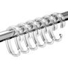 C-Shape Clear Shower Curtain Hooks for Shower Curtain, 12PCS Plastic Smooth Sliding Anti-Drop Shower Curtain Rings, Rust Resistant Decorative Shower