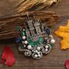 Винтажная преувеличенная брошь со стразами Heavy Industry Pearl Castle Pin Женская куртка пальто Hollow