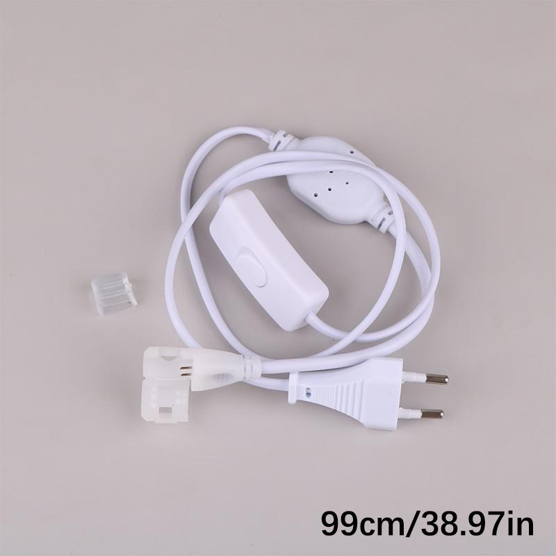 Вилка европейского стандарта для светодиодной ленты Cob 220 В, блок питания, быстрый разъем с кнопочным переключателем, кабель для ленты Cob IP67 10 мм