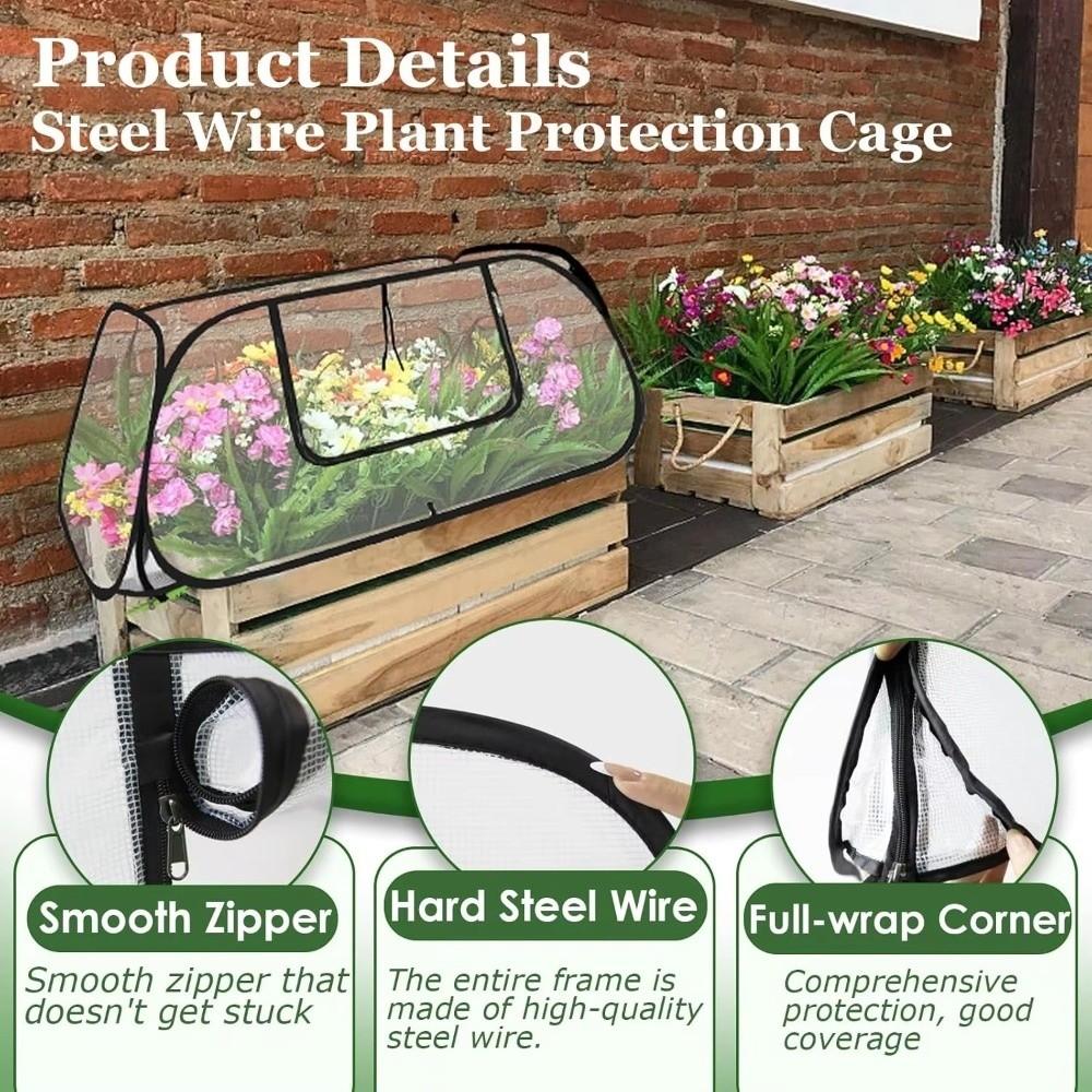 Insulated Plant Cover Pop Up Plant Netting Clear PVC Plant Protector Cage Vegetable Beds