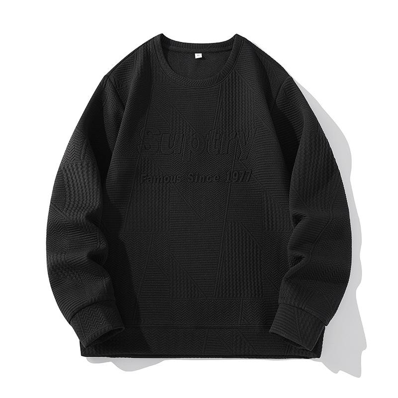Мужской теплый модный универсальный свитер большого размера из мягкой ткани, свободный повседневный спортивный трикотаж с длинным рукавом