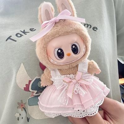 17см Мини Плюшевая Кукла Одежда Наряд Аксессуары Для Корея Kpop Лабубу Идол Розовый яркий шелковый бант принцесса марлевая юбка Одежда