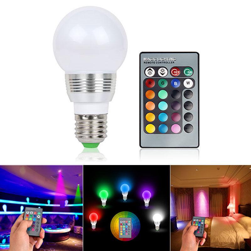 7 Вт RGB Magic 16 Многоцветная лампочка E27 B22 Беспроводной пульт дистанционного управления 85-265 В