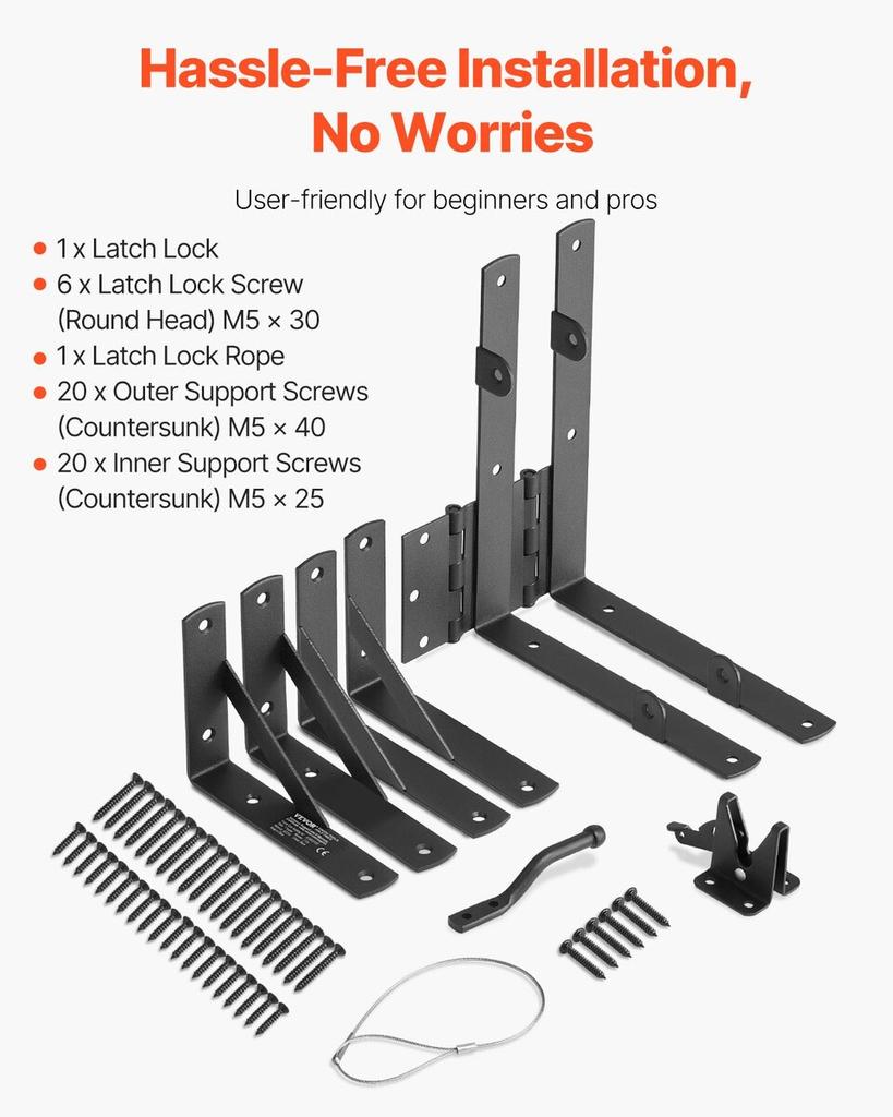 Gate Corner Brace Bracket Anti Sag Gate Frame Hardware Kit Iron Black