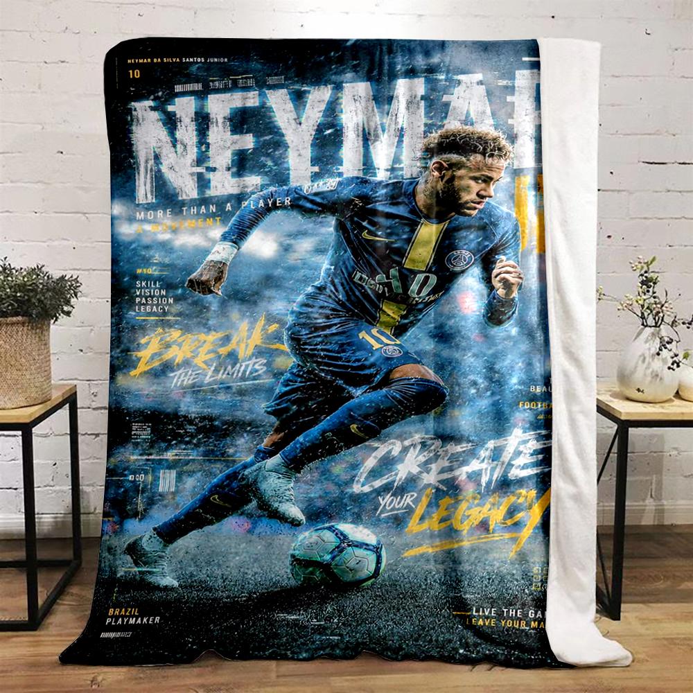 Neymar Jr Football Legacy Design Warm blanket Flannel blanket for bedroom, living room, sofa, and nap sofas