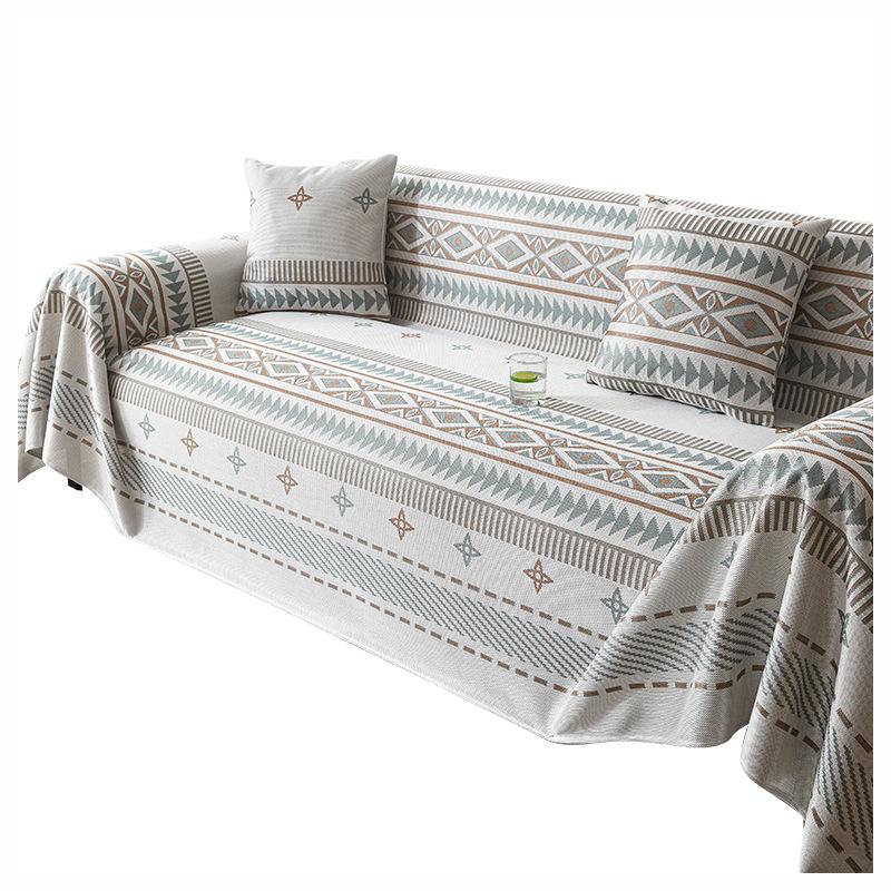 Cool Ice Silk Sofa Cover Towel Full Covered Anti-Slip Sofa Cover Bohemian Sofa Cushion