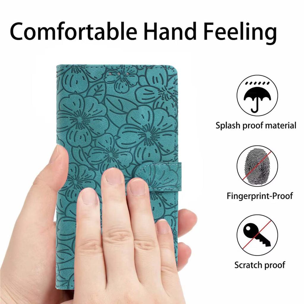For Honor 400 Smart 5G Flip Case Cherry Blossom Pattern Leather Wallet Stand Phone Cover with Wrist Strap