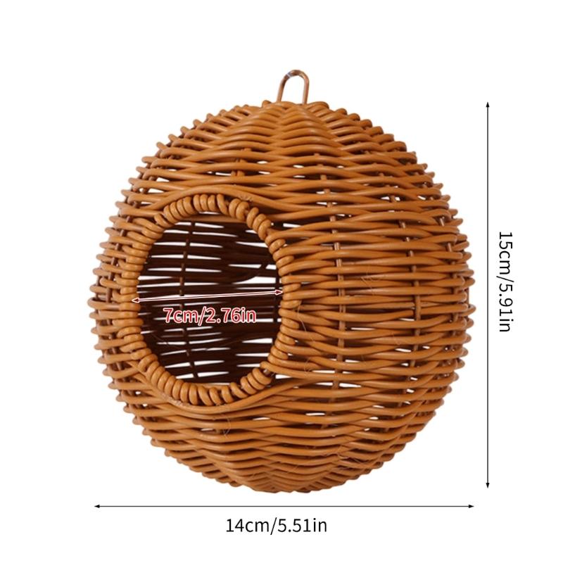 Woven Plastic Faux Rattan Bird Nest Hanging Design Birdhouses For Budgies Cockatiels And Lovebirds Cage Decoration