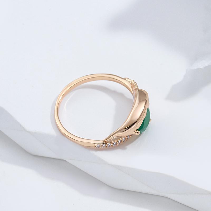 Обертка с текстурой листа, кольца с зеленым цирконом для женщин, одинаковые модные украшения на каждый день