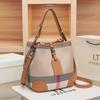 2023 Women's High-End Plaid Bucket Bag: Versatile Luxury Shoulder Messenger with Large Capacity