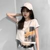 Short Sleeved T Shirt Women's Top Student Korean Edition Loose Summer Destroy Navel Fashion T Shirt