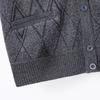 Men's V-neck Buttoned Fleece-lined Cardigan Sweater Long-sleeved Knitted Sweater Jacket