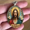 Иисус Благословляющий Религиозная Подвеска Ожерелье Камень Времени Подходит для Ежедневной Носки Мужчинами и Женщинами в качестве Подарка
