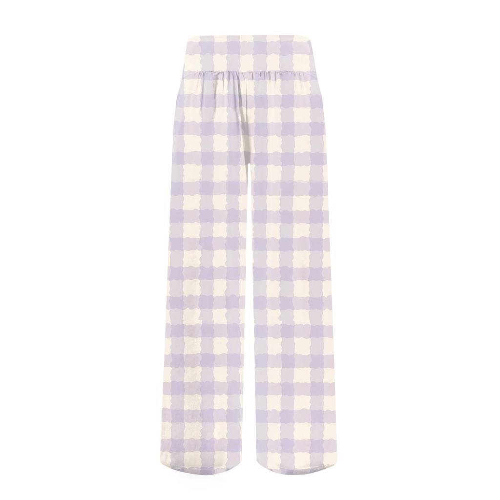 Женские повседневные модные брюки с клетчатым принтом Повседневные брюки