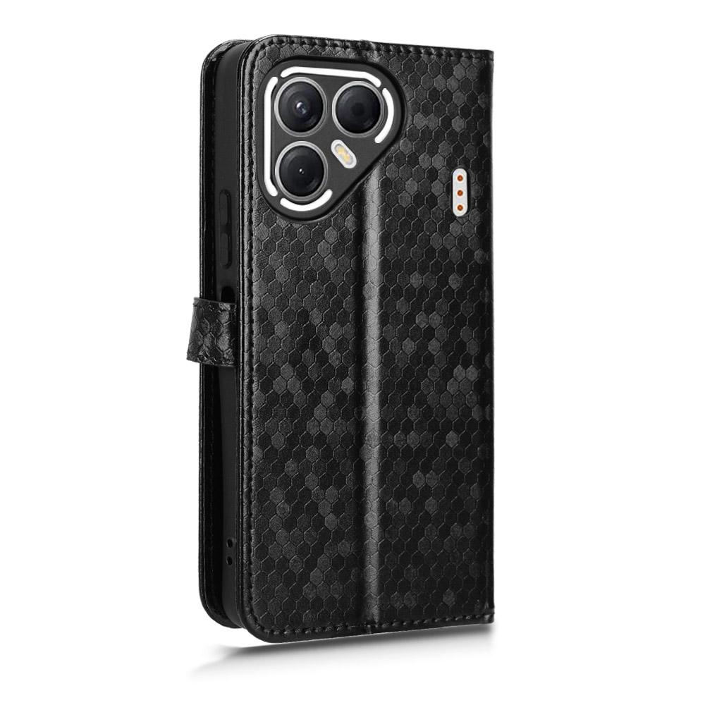 For TECNO Pova 7 5G Wallet Case Dot Pattern Imprint PU Leather Phone Cover with Wrist Strap