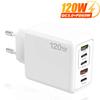 120W 5 Ports USB Charger PD Fast Charging Phone Charger Adapter for IPhone Samsung Xiaomi Huawei Multi Ports Type C Wall Charger