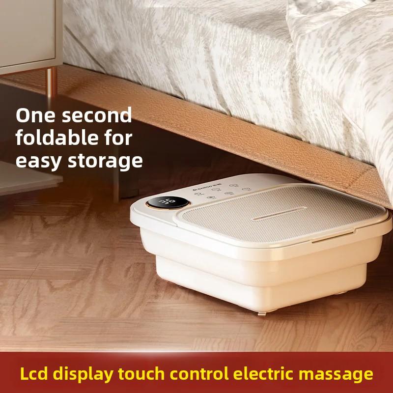 Electric Massage Foot Soaking Bucket Foldable Touch Screen Constant Temperature Foot Warming Turbo Oxygenating Foot Bath