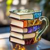 Painted Book Stacked Cup 3D Book Coffee Mug 300ml Unique Reading Atmosphere Mug