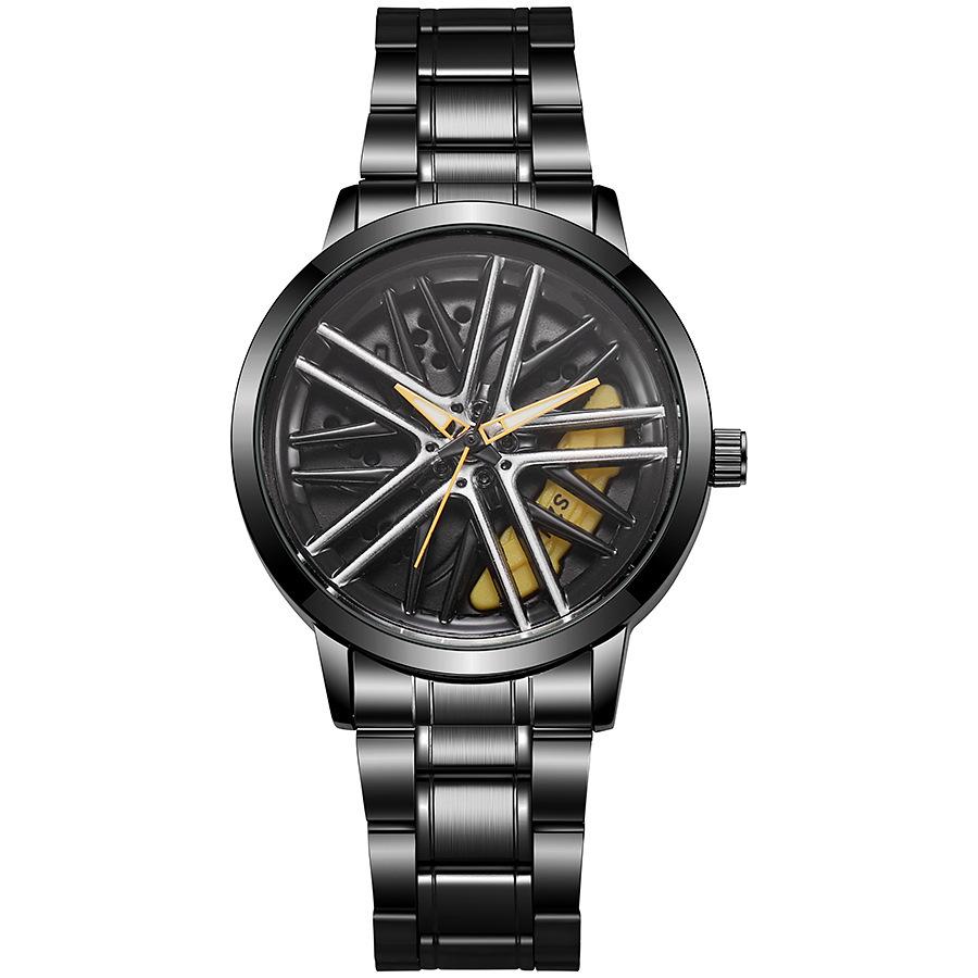 Sports Car Wheel Hub Rotatable Watch Men'S Wheel Quartz Watch Fashion Trendy Men'S Watch