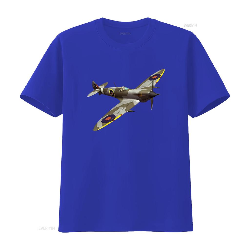 Винтажная мужская хлопковая футболка Supermarine Spitfire, летающая в одиночку. Ретро-дизайн с изображением военной авиации. Удобный крой. Идеально для