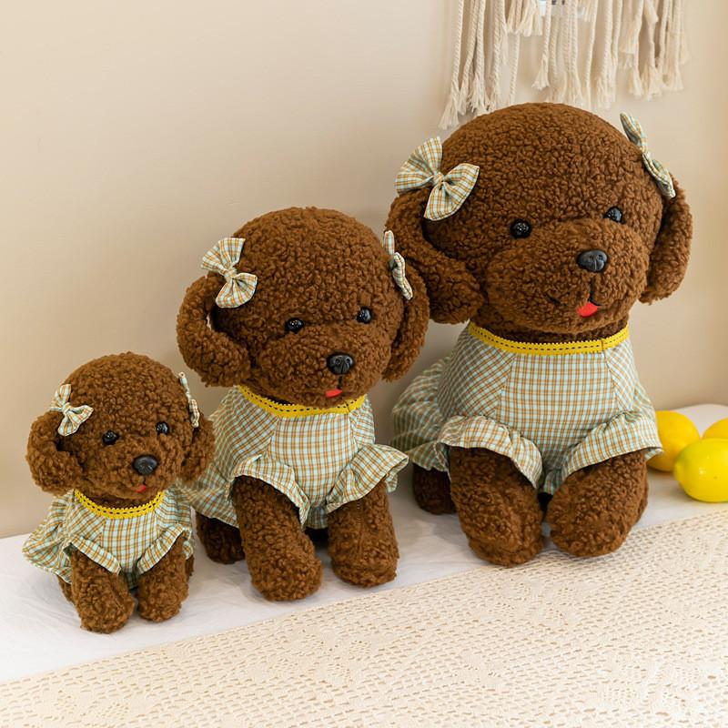 Adorable Teddy Dog With Dress Plush Toy Animal Stuffed Doll Kids Decoration Gift