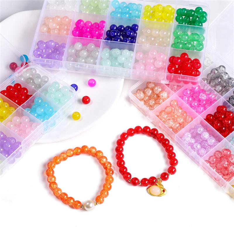 1 компл./кор. стеклянные желе яркие шарики из бисера для изготовления ювелирных изделий DIY браслет ожерелье