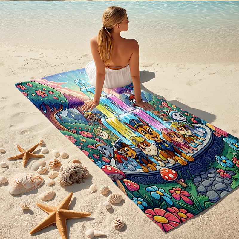 1Pc Paw Patrol'S Magical Fountain Beach Towel Quick Dry Multiuse For Beach Pool Gym Yoga Home Travel Christmas Halloween Xmas Gift S1380