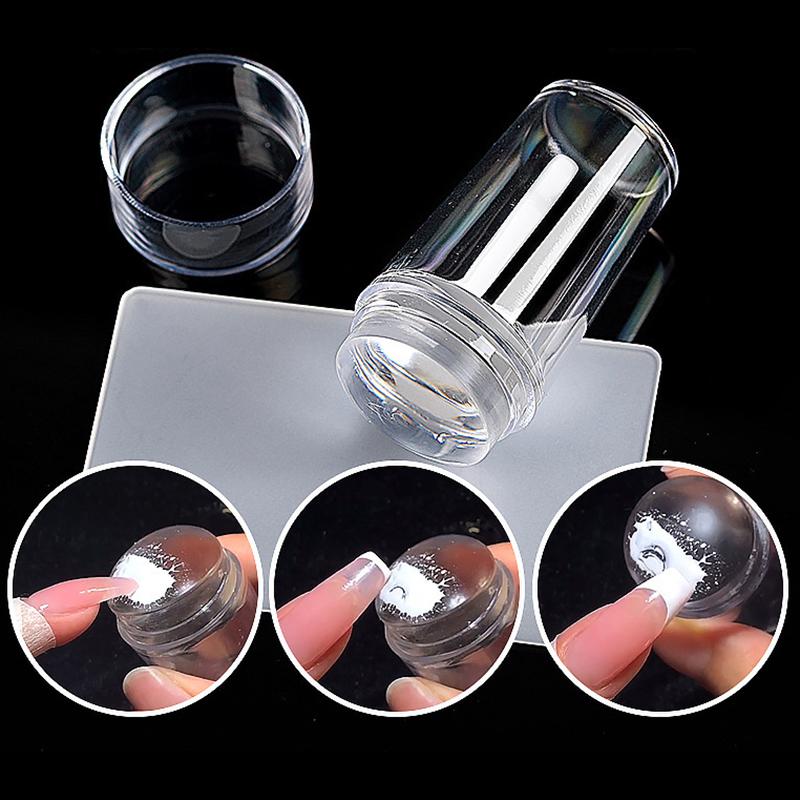 Пластины для штамповки ногтей Pure Clear Jelly Nail Art Stamper Scraper Set Print Silicone Marshmallow Design Маникюрные аксессуары Инструмент