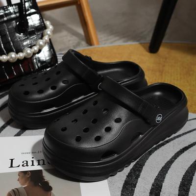 Модные сандалии на толстой подошве-облаке, женские сандалии на платформе с мягкой подошвой и круглым носком, женские летние сандалии с вырезами, нескользящие, повседневные сандалии для женщин