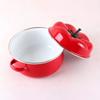 1.6/2L Tomato Enamel Pot Binaural Handle Soup Pot Cookware Saucepan Milk