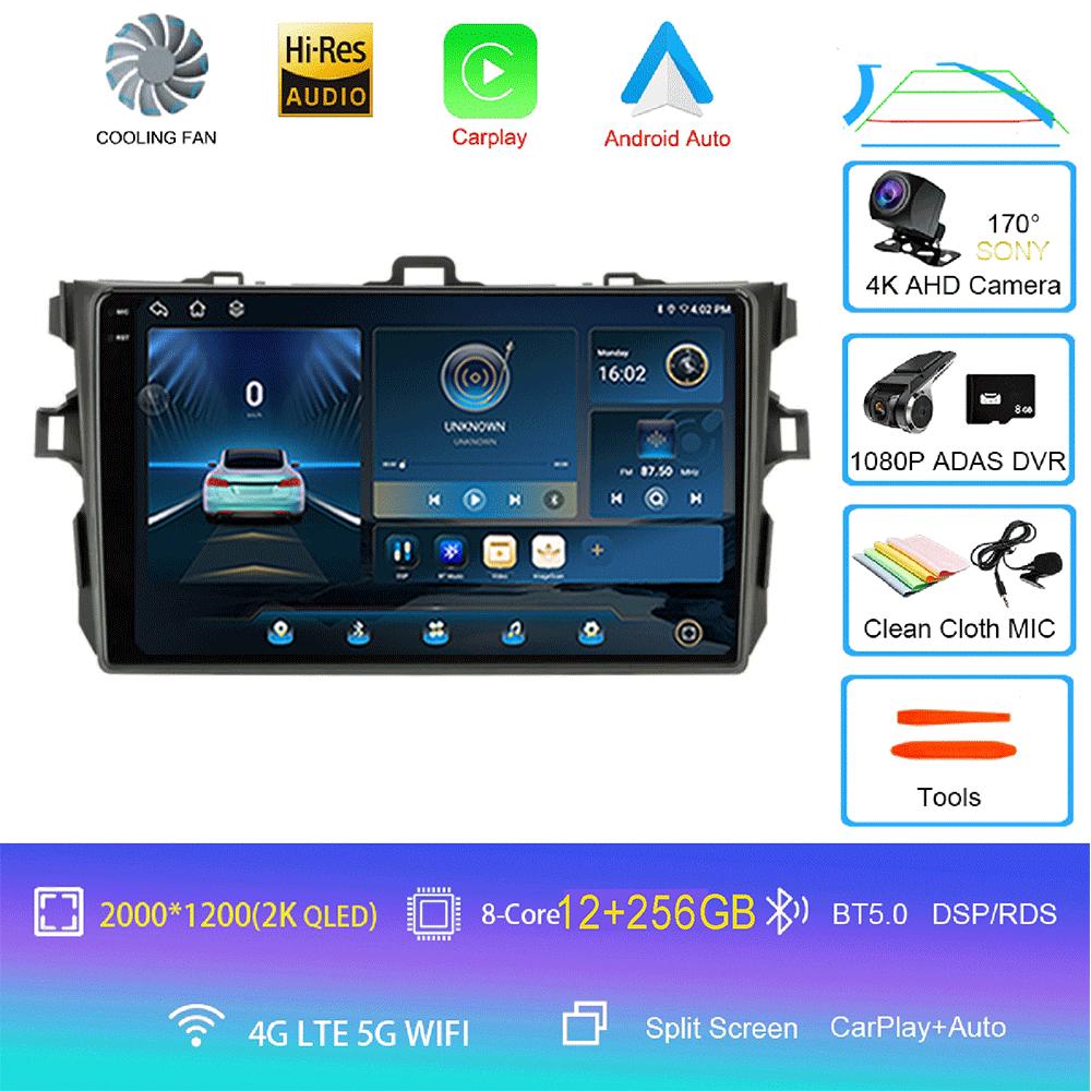 Android 14 Carplay 2din Car Radio For Toyota Corolla E140/150 2007 - 2013 4G GPS Multimedia video Player Stereo WIFI+4G