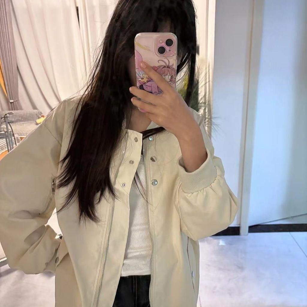 2025 Весна/Осень Американская Ретро Студенческая Бейсбольная Куртка - Повседневная, Универсальная и Свободного Кроя