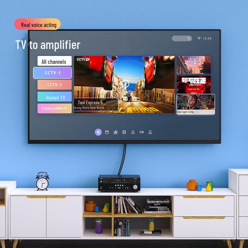 Biaz Двойной лотос 2RCA Папа-папа 1м Красно-белый AV Аудиосигнальный кабель