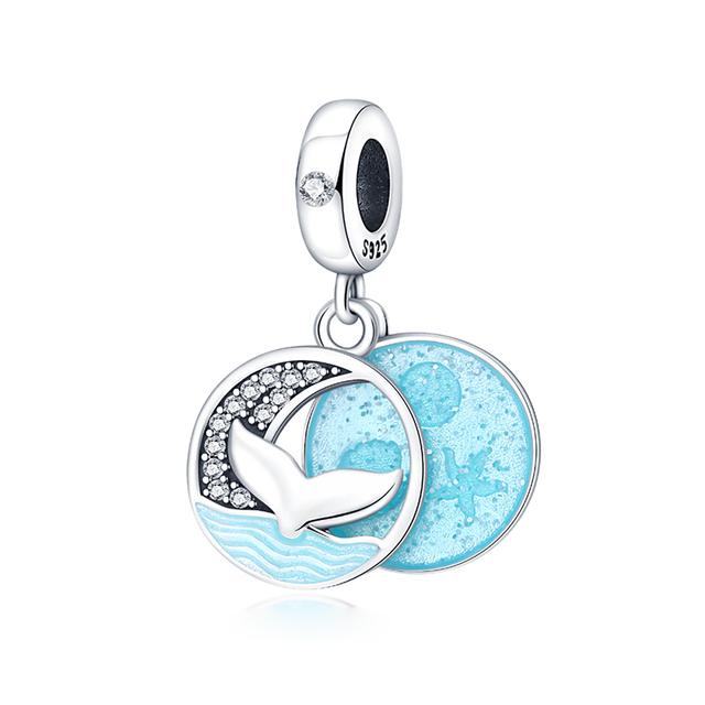 Стерлингового серебра 925 пробы, сердце, лапа животного, прозрачная снежинка, сверкающая корона, подвеска в виде тыквы, подходит для оригинального модного браслета