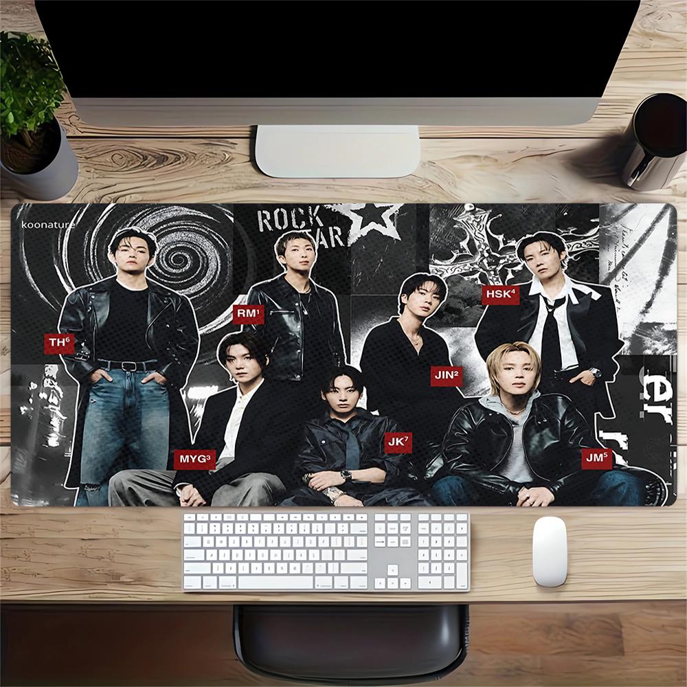 Rock Star Collage Large Gaming Mouse Pad Nonslip Rubber Base Waterproof Desk Mat For Office Pc Laptop