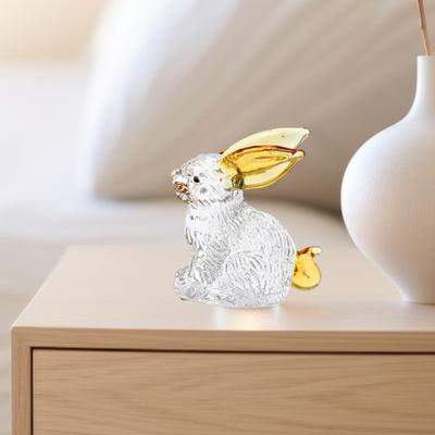 Фигурка кролика из искусственного кристалла, прозрачная коллекционная статуэтка кролика, стеклянное художественное животное