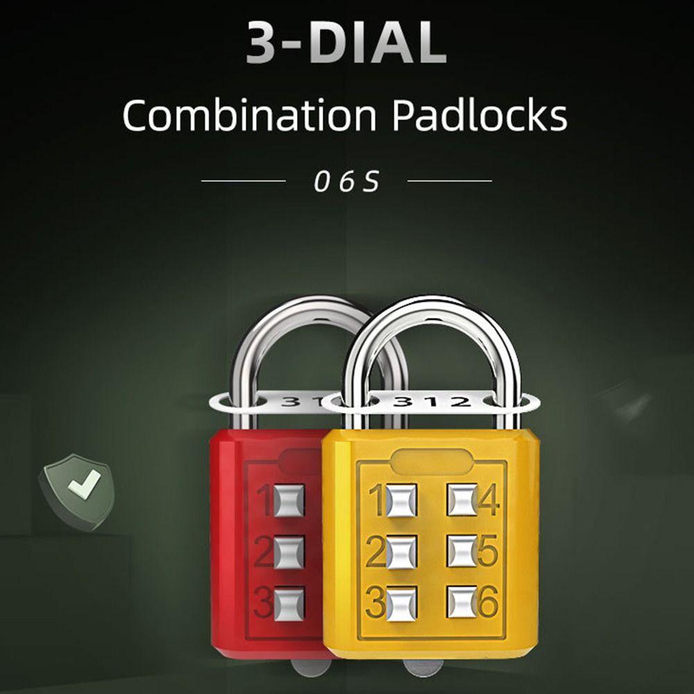 Security Dormitory Cabinet  Lock Luggage Padlock Backpack Zipper Lock 6 Digit Button Password Lock