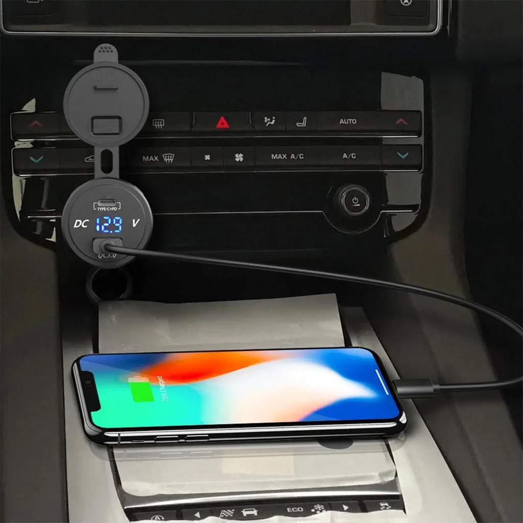12 В 24 В PD QC 3,0 Quick USB Type C Автомобильное зарядное устройство для автомобиля RV Караван Лодка Мотоцикл
