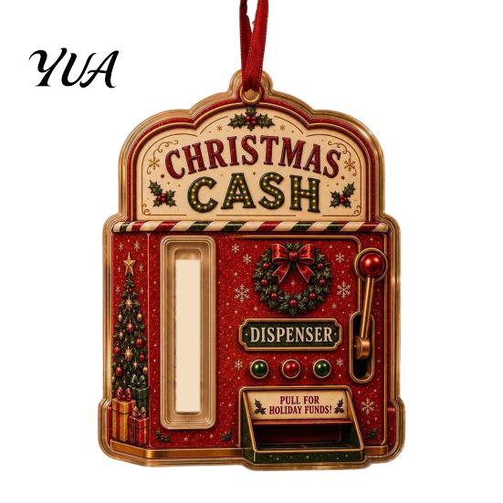 Christmas Ornament Acrylic Butterfly Cash Gift Ornament, Halloween Money Holder with Clear Unique Holiday Card Storage Compartment, Hanging Gifts for