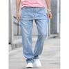 Men's Thin Loose Jeans Classic Straight  Blue Business Casual Elasticity Cotton Denim Trousers Plus Size 40