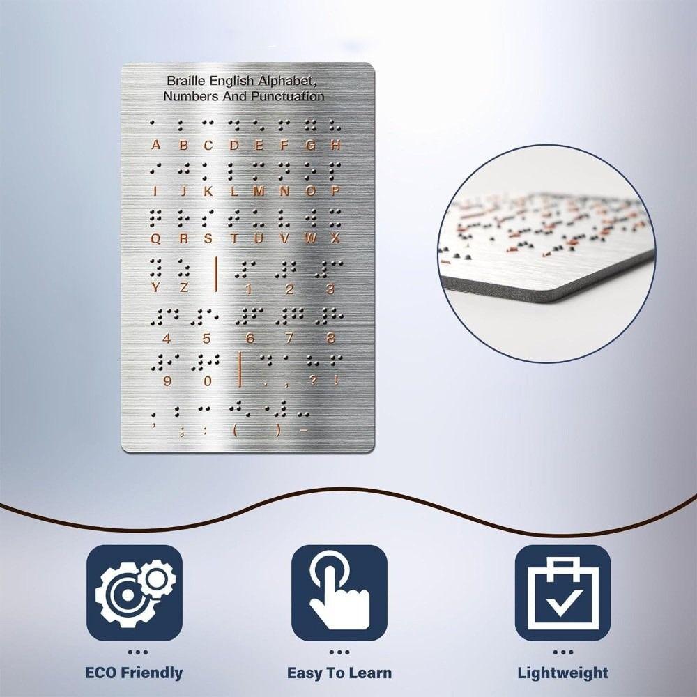 Aluminum Braille Learning Board Efficient Braille Self-Learning Tool Adult Beginner